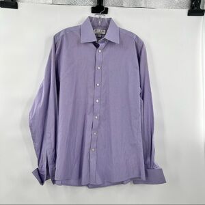 Thomas Pink blue striped button down shirt